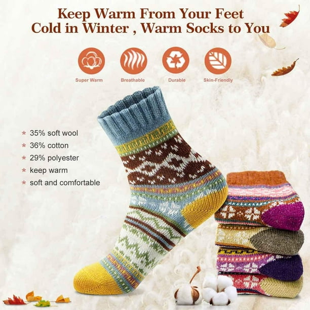 FYC Women Socks Winter - Gifts for Women - Warm Thick Soft Wool Socks  Christmas Gifts Socks Cozy Crew Socks at  Women's Clothing store