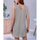 thumbnail image 2 of V Neck Sleeveless Sundresses Light Grey L, 2 of 5