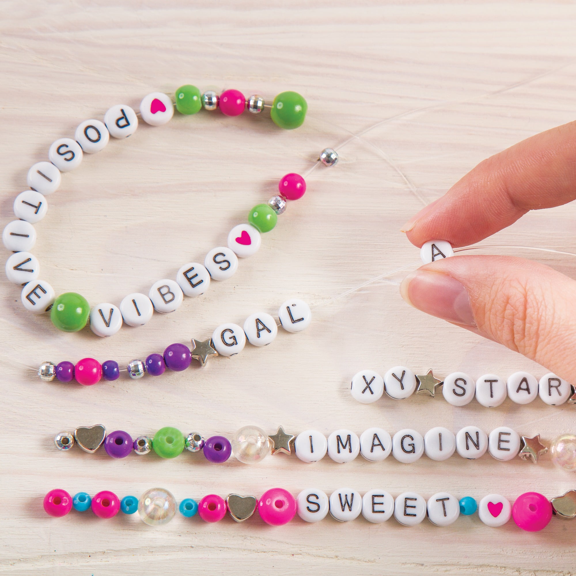 Funtime Neon Bead Bracelet With Letter Beads