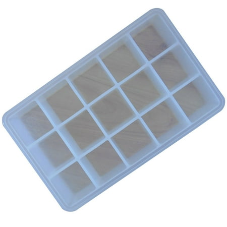 

15 Grids Square Shape Ice Cube Mold Tray Silicone Fruit Popsicle Ice Cream Maker for Wine Kitchen Bar