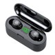 thumbnail image 1 of Auriculares inalámbricos TWS, impermeables, con control táctil, estéreo, cancelación de ruido, pantalla digital y cargador de 2000 mAh (negros)., 1 of 8
