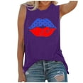 thumbnail image 1 of Pompotops Hauts d'Été pour Femmes Col Rond Imprimé Marguerite Débardeur Sans Manches T-Shirts Blouse Graphique, 1 of 4