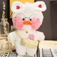 thumbnail image 4 of Pato de peluche de 30 cm de LaLafanfan, de Kawaii Cartoon, para cafetería, muñeco de pato suave y adorable, almohada de animal, regalos de cumpleaños para niños, 4 of 5