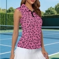 thumbnail image 5 of Uorisanigo Pink Leopard Print Women's Golf Shirt Casual Versatile Women's Dry-Fit Golf Shirts Fashionable Relaxed Workout Tops for Tennis Hiking & Outdoor Sports, 5 of 7