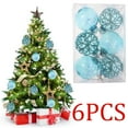 thumbnail image 6 of InsCrazy 6PC Christmas Ball Ornaments Sets 2.36inch/60mm Transparent Sparkling Shiny Glitter Ribbon Christmas Ornaments Set Christmas Tree Decorations Hanging Ball for Holiday Wedding Party, 6 of 7