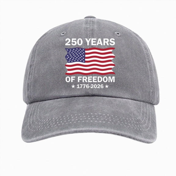 Leey-World 1776-2026 Anniversary hat, 250 Years American Anniversary Cap, Adjustable & Embroidered Canvas Baseball Hat for Independence Day/Patriotic Events, 250th US Hat for Men&Women,Gray