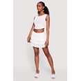 thumbnail image 2 of Women's Solid Textured Knit Tiered Mini Skirt, 2 of 5