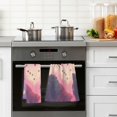 thumbnail image 4 of Yayeee 2 Pack Hand Towels for Bathroom 100% Cotton 16" x 28" Soft Absorbent Kitchen Towel, Pixel Floating Hearts, 4 of 7
