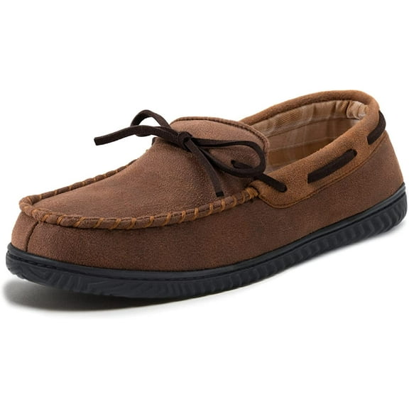 ULTRAIDEAS Men's Cozy Moccasin Slippers with Memory Foam, Indoor/Outdoor House Shoes