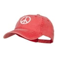 thumbnail image 2 of Peace Symbol Embroidered Washed Cap - Red OSFM, 2 of 5