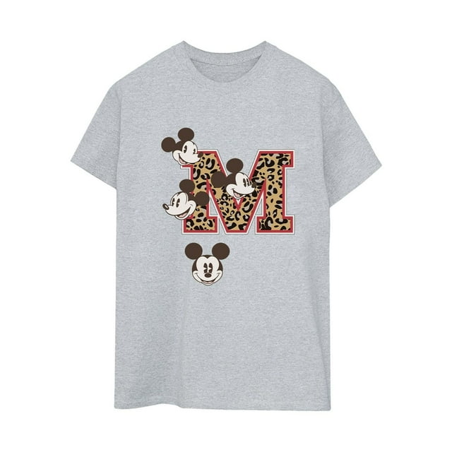 Mickey Mouse T-Shirt Boyfriend en Coton pour Femmes m Visages