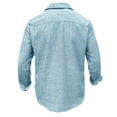 thumbnail image 6 of Western Shirts for Mens Cowboy Shirt Linen Short Sleeve Button Down Shirt Casual Work Shirts with Double Pocket Light Blue, 6 of 7