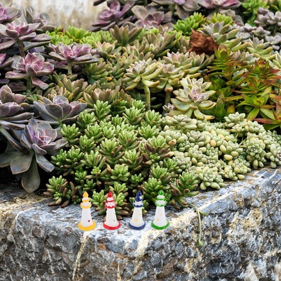 HAMPPLIES Durable Resin Lighthouse Ornaments for Fish Tanks Aesthetic Micro Landscape Decor