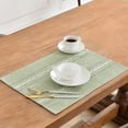 thumbnail image 3 of Wracra Cotton Linen Embroidered Placemats, 14 x 19 Inch Set of 4,Sage Green, 3 of 6