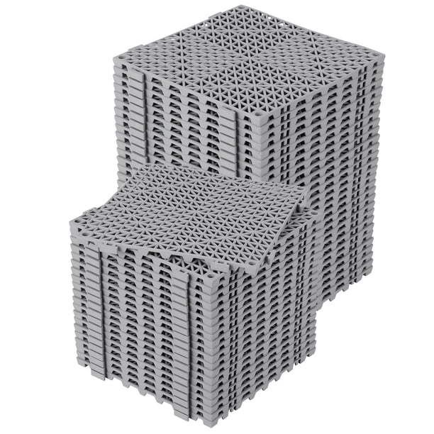 Garvee Pack de 50 baldosas entrelazadas para suelo, 12"x12", PVC blando antideslizante con agujeros de drenaje, para gimnasio, cocina, piscina, garaje