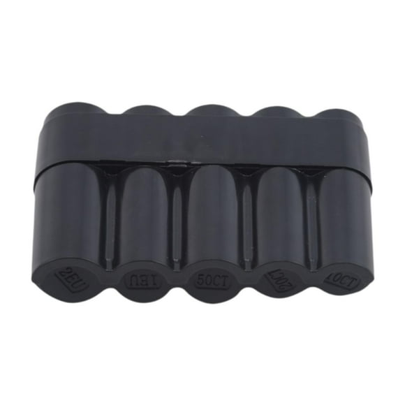 Caja para monedas, estuche para guardar monedas, portamonedas portátil, organizador de monedas en euros con resorte, cápsula para monedas, suministros negro