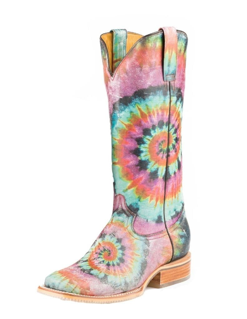 Tin Haul Tin Haul Western Boots Womens Tie Dye Pink 1402100071275