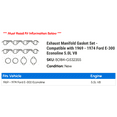 thumbnail image 2 of Exhaust Manifold Gasket Set - Compatible with 1969 - 1974 Ford E-300 Econoline 5.0L V8 1970 1971 1972 1973, 2 of 2