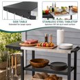 thumbnail image 5 of NUUK Rolling Outdoor Grill Cart with Wheels,Dining Table with Hook, Stainless Steel Food Prep Table Stand for Patio BBQ and Deck Parties, 5 of 7
