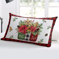 thumbnail image 5 of Seasonal Poinsettia Throw Pillow Cover,Red Plaid Christmas Berry Pine Cone Rectangle Decorative Pillow Case Protector Soft Cushion Cover Lumbar Pillowcase for Couch Sofa Bedroom Car Decor 24x36 Inch, 5 of 8