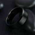 thumbnail image 4 of 8MM Black Brushed Tungsten Carbide Men Women's Fashion Engagement Ring Size 5-15, 4 of 6