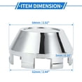 thumbnail image 4 of Car Wheel Hub Center Caps 64mm 2.52"OD Universal for Car Durable ABS Plastic Silver Tone, 4 of 6