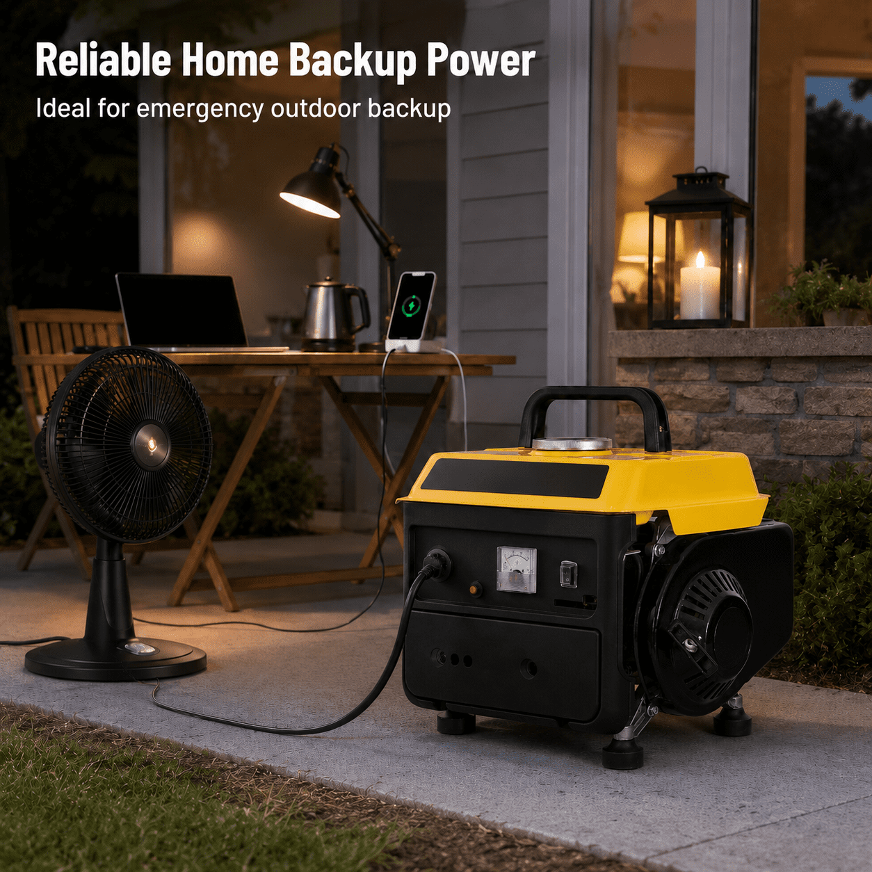 Portable Generator Gas Powered, Home Backup Generator Low Noise, 71CC Powerful Generator Portable w/Handle, 38.5lbs Light Weight Generator 2-stroke Engine