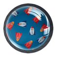 thumbnail image 2 of 4 Pcs Space Rockets Knobs for Kitchen Cabinet Cupboard Dresser Bookcase Drawer Pulls Handles Round Home Decor, 2 of 7