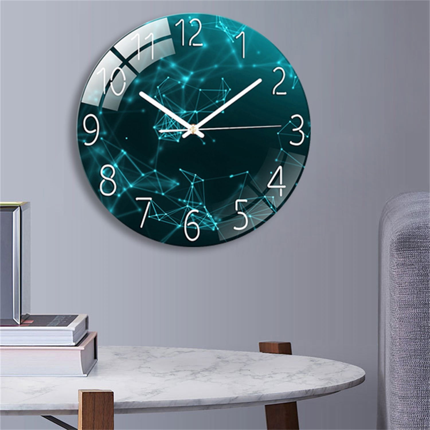 NEW York USA Designer Radio Wall Clock Radio Clock Quiet Natural Slate Creative Spring 