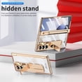 thumbnail image 3 of Dteck for Samsung Galaxy Z Fold6 Case with Slim Pen, Fold 6 Pen with S Pen Holder + Camera Lens Film + Front Screen Protector + Kickstand, Luxury Crystal Clear Case for Galaxy Z Fold6 5G 2024,
Gold, 3 of 7