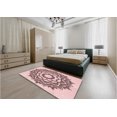 thumbnail image 4 of Ahgly Company Indoor Square Patterned Light Rose Pink Area Rugs, 7' Square, 4 of 6