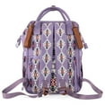 thumbnail image 4 of Wrangler Aztec Travel Backpack Baby Bag for Women with Stroller Strap and Side Bottle Pockets Organized Diaper Bag, Lavender, 4 of 8