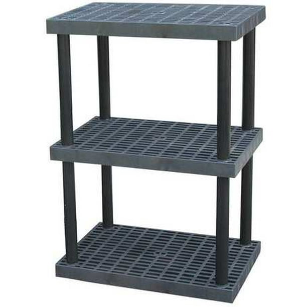 STRUCTURAL PLASTICS S3624X3 Plastic Shelving Unit, 24"D x 36"W x 51"H