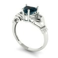 thumbnail image 2 of Claddagh Engagement Ring for Women - 1.05ct Natural London Blue Topaz in 18K White Gold Promise Ring, 2 of 6