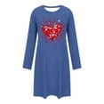 thumbnail image 4 of Sakmal Mumu Nightgownss for Women Long Sleeve Love Valentines Cute Nightshirt Knee Length Heart Print Ladies Nightgown M, 4 of 6