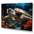 thumbnail image 2 of Designart "Lagoon Turtle In Minimalist Art I" Animals Turtle Wall Art Prints, 2 of 7