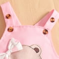 thumbnail image 6 of CAICJ98 Baby Girl Clothes Newborn Suspender Skirt Short Sleeve Ruffle Romper + Cute Love Bear Dress + Bow Headband Infant Outfits Set (Pink,0-3 Months), 6 of 7