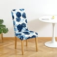 thumbnail image 3 of Dining Room Chair Covers Set of 4, Soft Stretch Kitchen Chair Covers Slipcover Protector, Removable Washable Geometric Parson Chair Covers 4 Pack, Navy Blue, 3 of 6