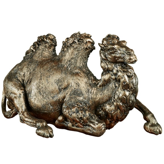 Camel Resting Table Sculpture Bronze with Gold Highlights 15.5"Wx7.5"Dx8.5"H