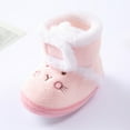 thumbnail image 3 of Toddler Baby Cartoon Bear Shoes, Cotton Velvet Warm Snow Slip-Resistant Boots Infant Soft Sole Walking Shoes Pink 12-18M, 3 of 6
