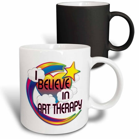 

3dRose I Believe In Art Therapy Cute Believer Design Magic Transforming Mug 11oz