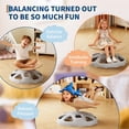 thumbnail image 4 of Ourlova Round Swivel Chair with Armrests, Rotating Plastic Desk Chair, Light Coffee, 4 of 6