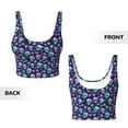 thumbnail image 3 of Sikiie Blue Skull Flower Print Strappy Sports Bra for Women Padded Push Up Sports Bra Athletic Running Sports Bra Workout Bra Yoga Bra, 3 of 5