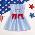 thumbnail image 2 of Wxirdiow Girls Patriotic Dress Toddler Girl 4th of July Outfit American Flag Smocked Dress Baby Girls Ruffle Princess Dresses Cute Summer Clothes Blue Size,2-3 Years, 2 of 6