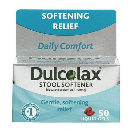 Dulcolax Stool Softener Liqui Gel for Constipation - 50 Each, 2 Pack