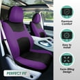 thumbnail image 2 of FH Group, 3 Row 8 Seater Purple Seat Covers Set w/ Steering / Belt Cover / Black Floor Mat, 2 of 8