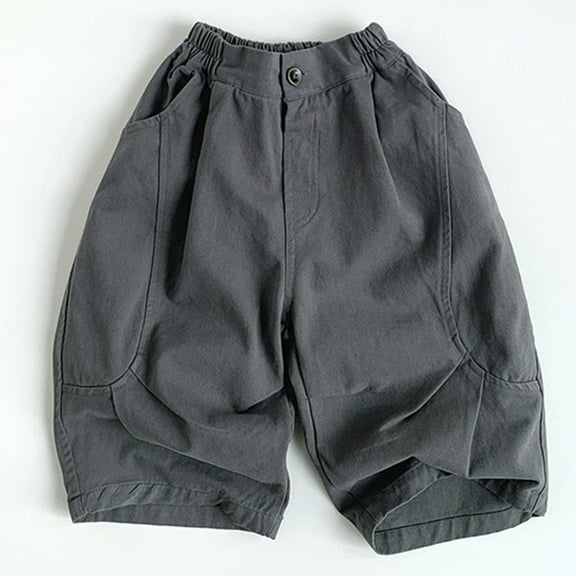 Boys Trousers Wide Leg Skater Pants Boys Pants for Boys Outdoor Youth Spring Fashion 2026 (Grey,5-6 Years)