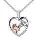 thumbnail image 5 of Collar con colgante de niña y caballo en forma de corazón de moda europea y americana, joyería de oro rosa, 5 of 5