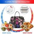 thumbnail image 4 of Sac à Lunch Isolé Imprimé Esthétique Grande Boîte à Lunch Réutilisable Sac à Lunch Adulte Double Compartiment Sac à Lunch Étanche Sac à Lunch Pliable Multi-Poches, 4 of 4