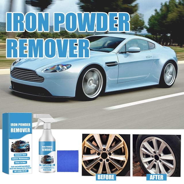 Removedor de Óxido para Pintura de Coche, Polvo de Hierro para Llantas, 120 Ml | Fórmula de Limpieza Rápida Sin Enjuague | Acabado Brillante y Pulido | Fácil Aplicación con Spray - 1 Unidad